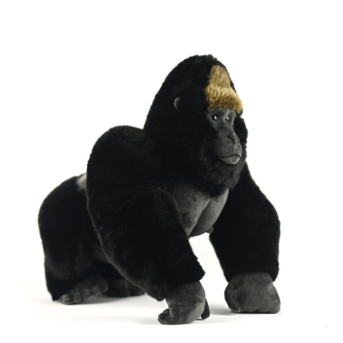 Peluche morbido di gorilla dalla schiena argentata