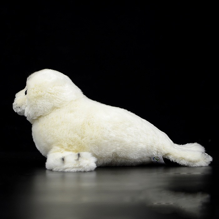 Peluche morbido a forma di cucciolo di foca bianca