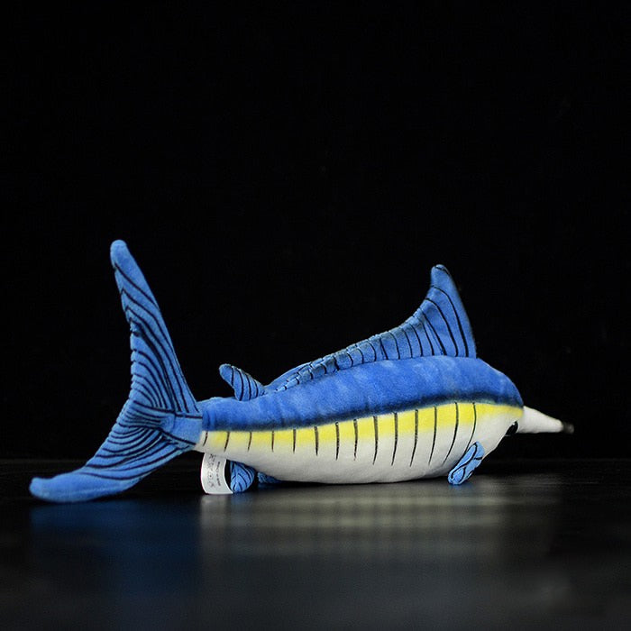 Peluche morbido a forma di pesce marlin blu