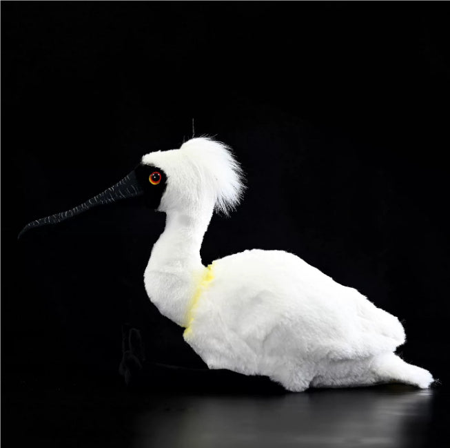 Brinquedo de pelúcia macio de pelúcia de pássaro colher de cara preta