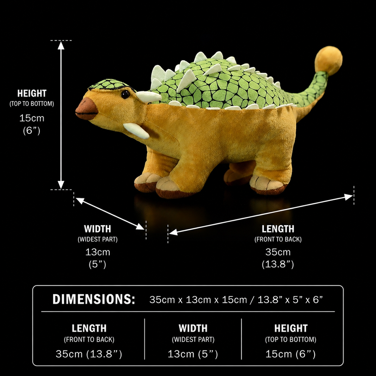 Ankylosaurus דינוזאור צעצוע קטיפה ממולא רך