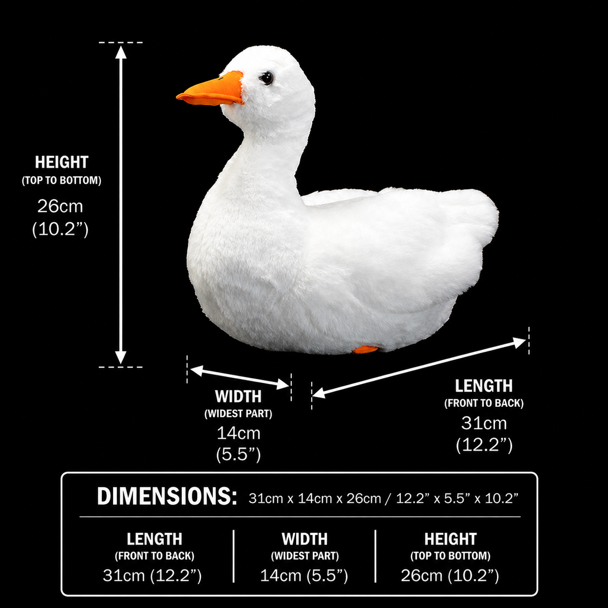 Jucărie moale de plus Duck Bird