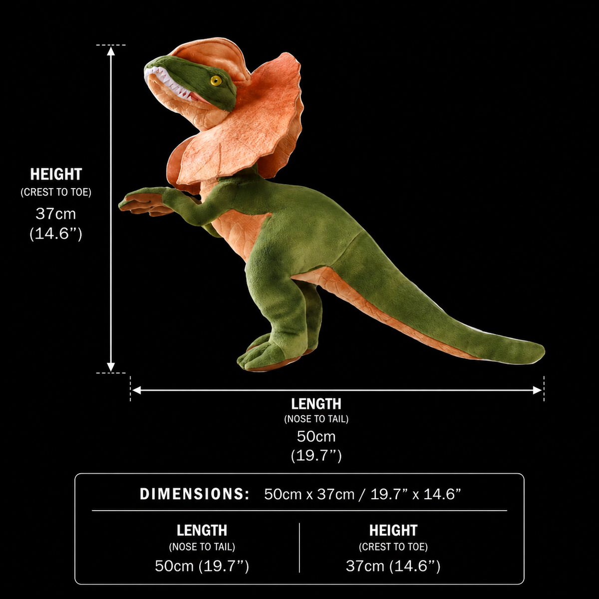 Dilophosaurus Dinosaur Soft Stuffed Plush Toy
