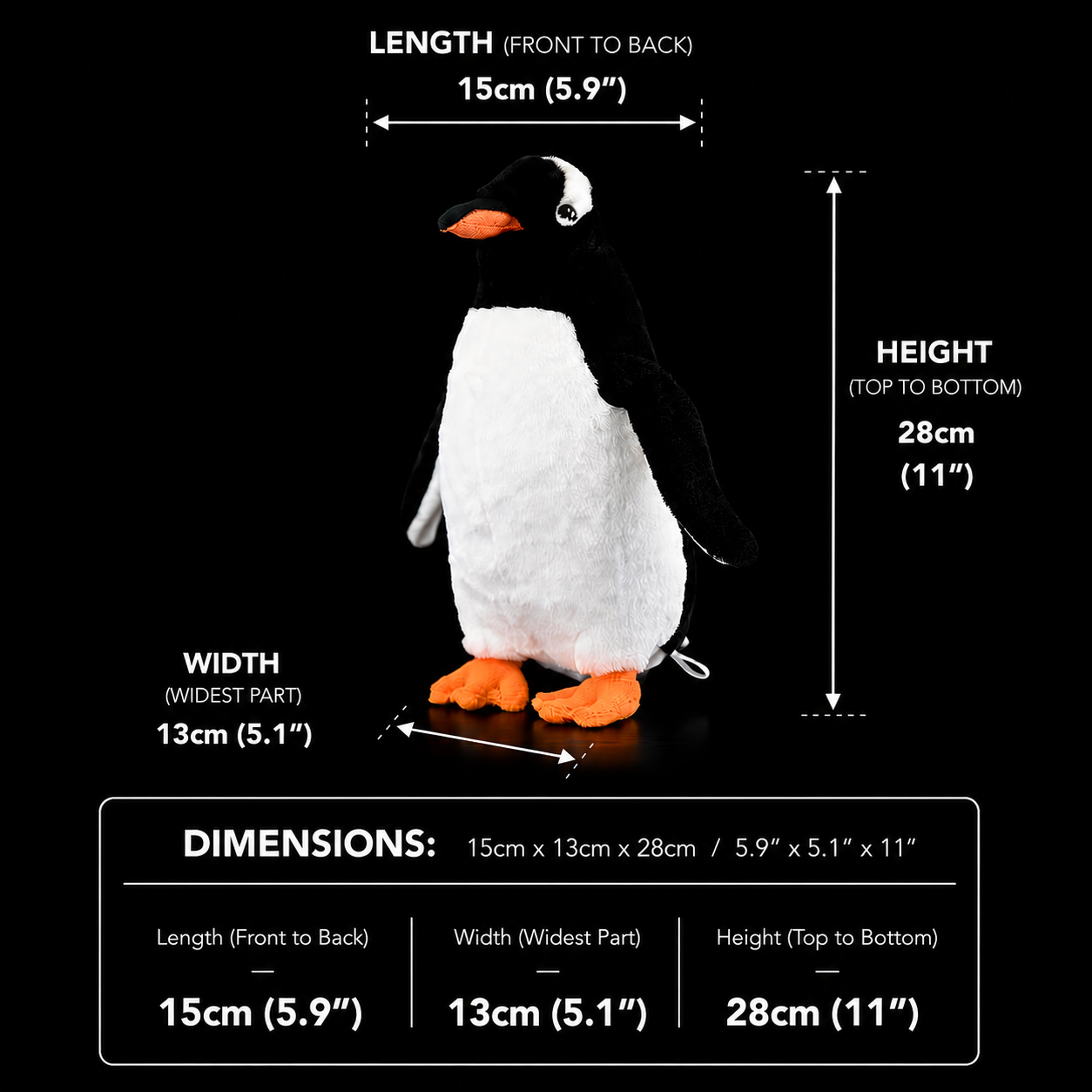 Gentoo Penguin Bird Soft Stuffed Plush Toy