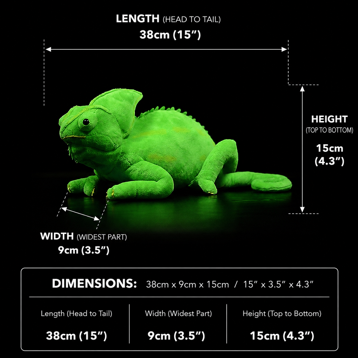 Green Chameleon Soft Stuffed Plush Toy