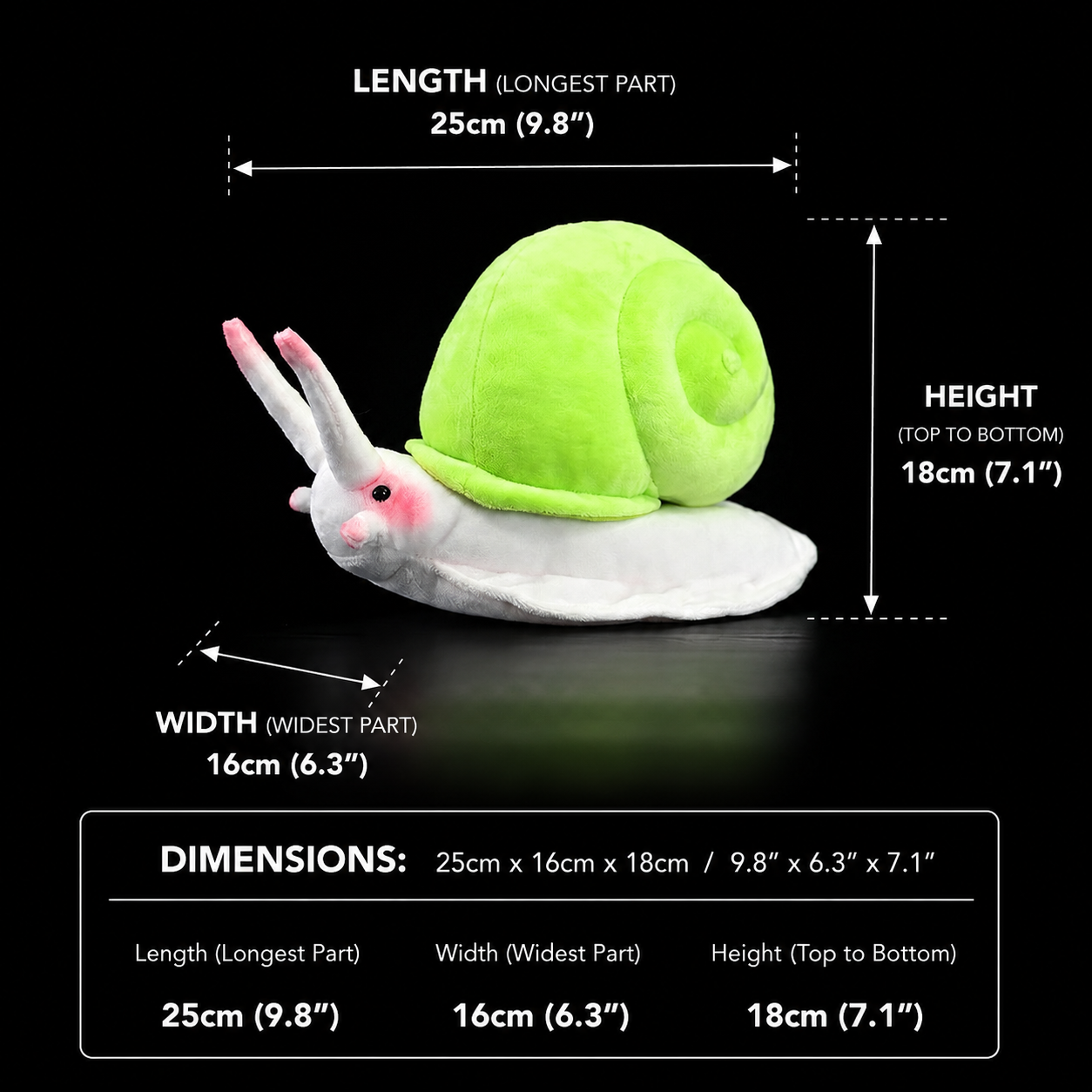 Green Mountain Snail Soft Stuffed Plush Toy