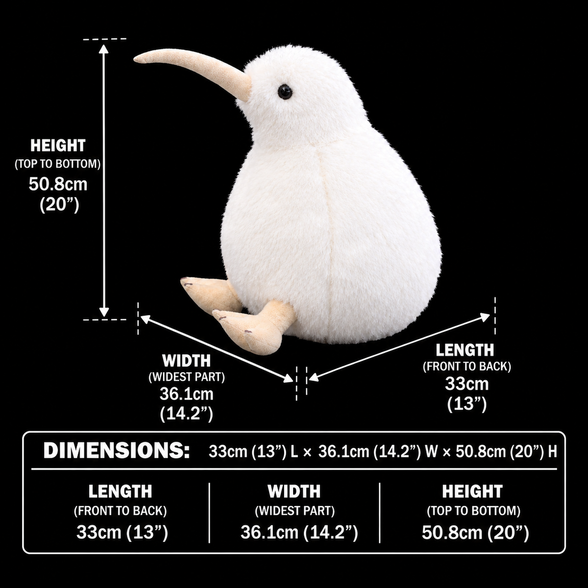 Brinquedo de pelúcia macio de pelúcia Kiwi Bird