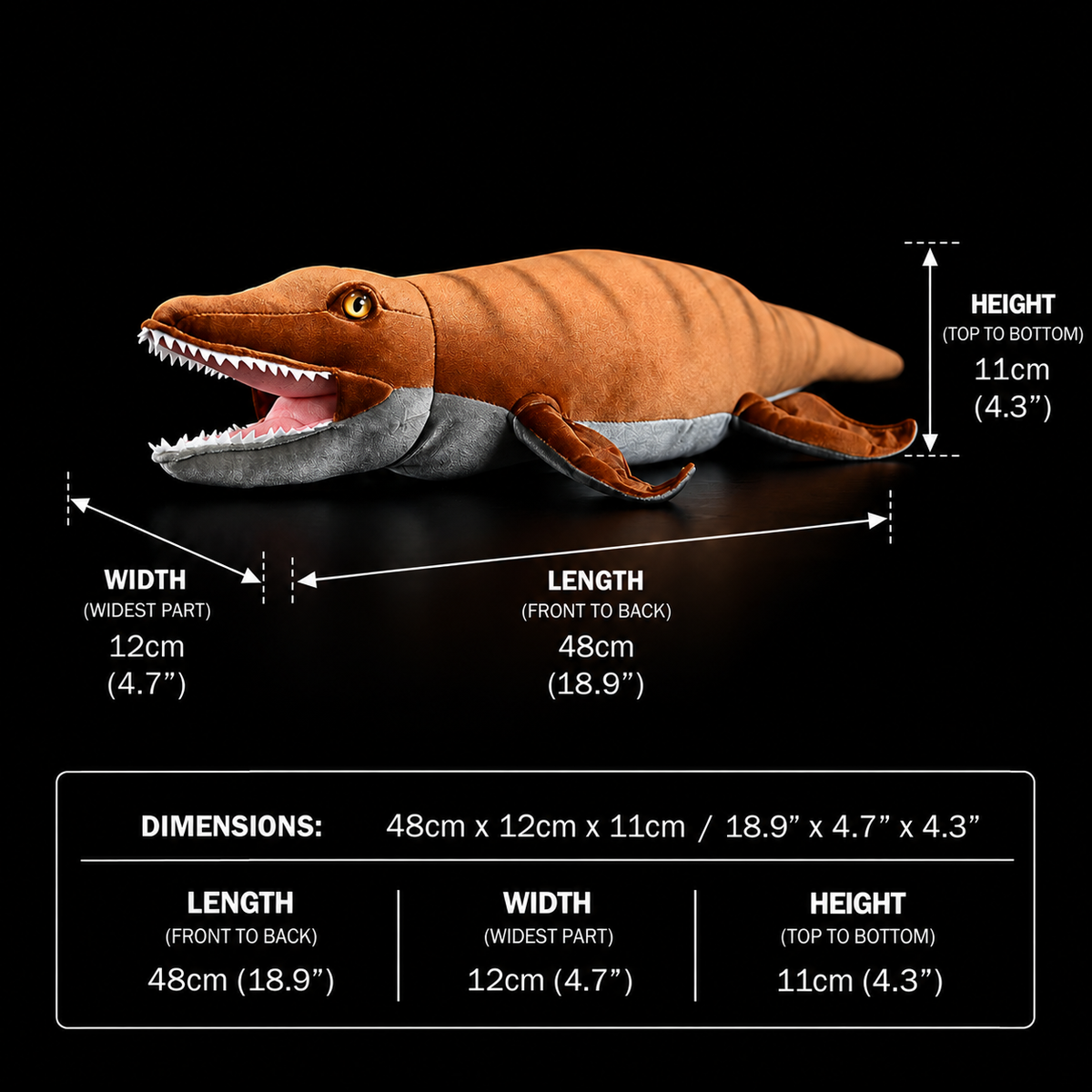 Peluche morbido di Mosasaurus