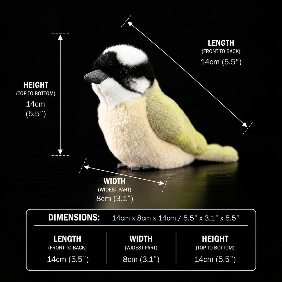 Light-Vented Bulbul Bird Soft Stuffed Plush Toy