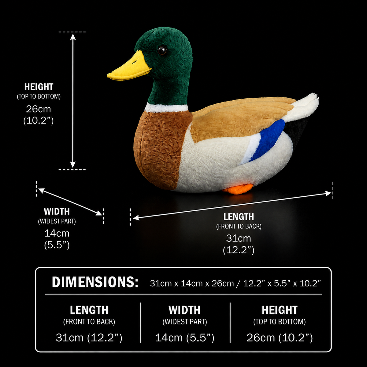 Mallard Duck Bird Soft Stuffed Plush Toy