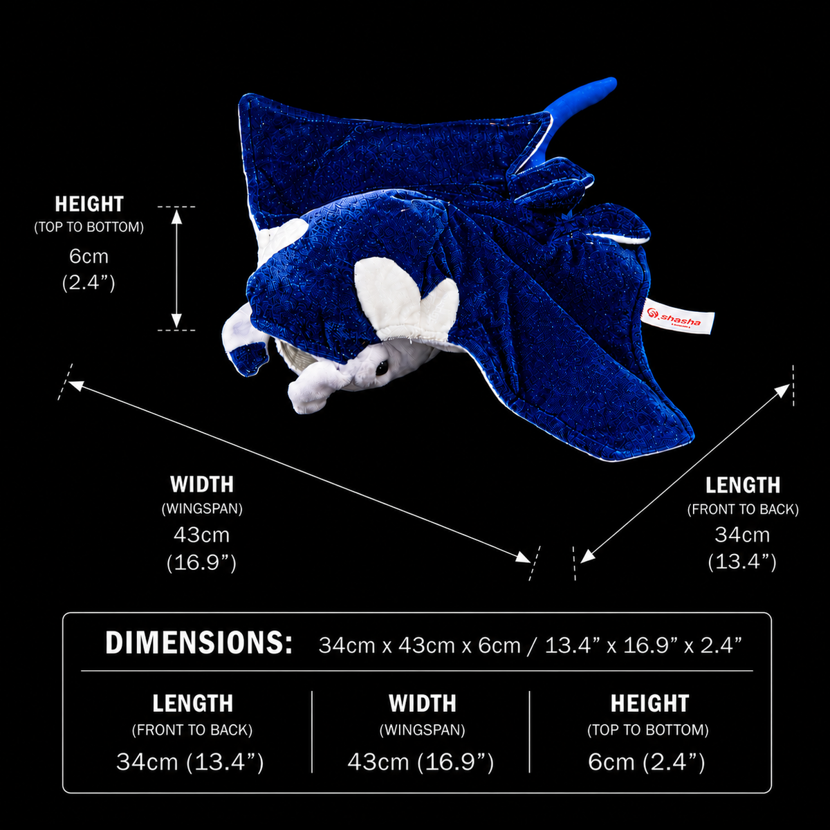 Brinquedo de pelúcia macio de pelúcia de peixe Atlantic Blue Tang