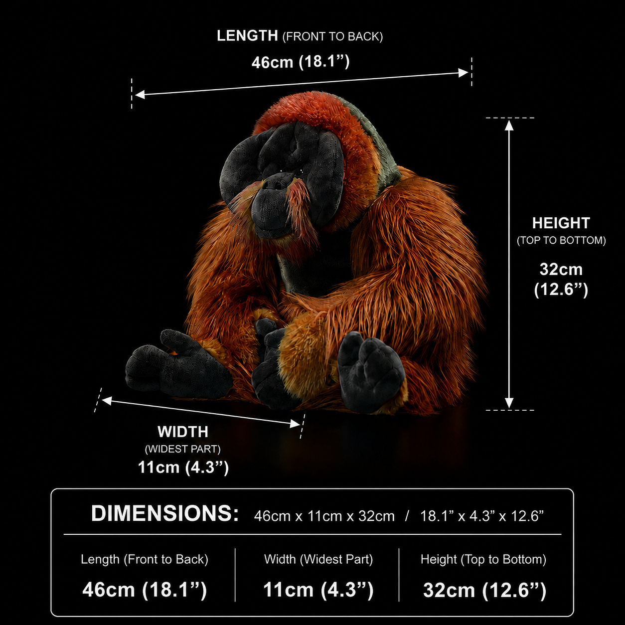 Orangutan Ape Soft Stuffed Plush Toy