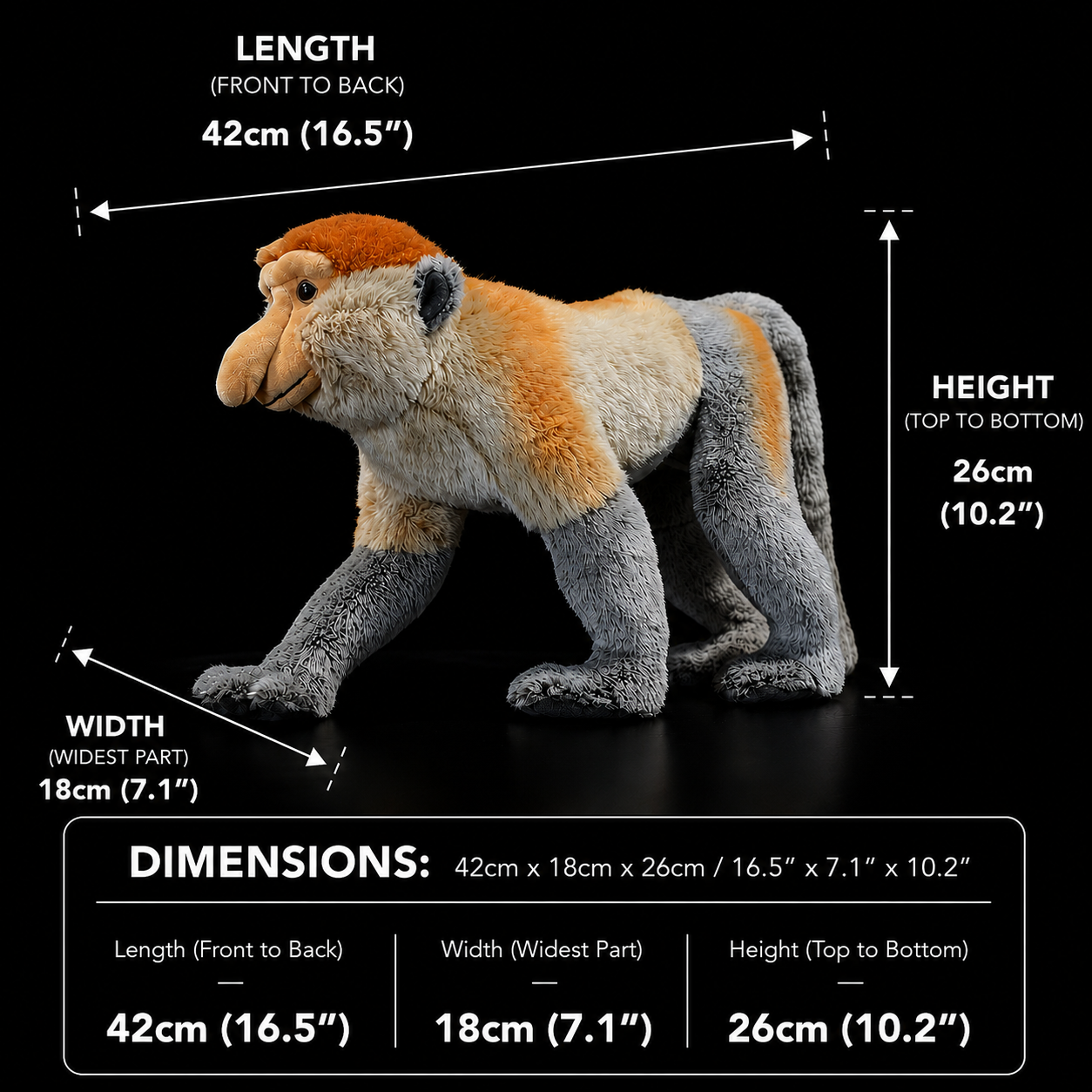 Proboscis Long-Nosed Monkey Soft Stuffed Plush Toy