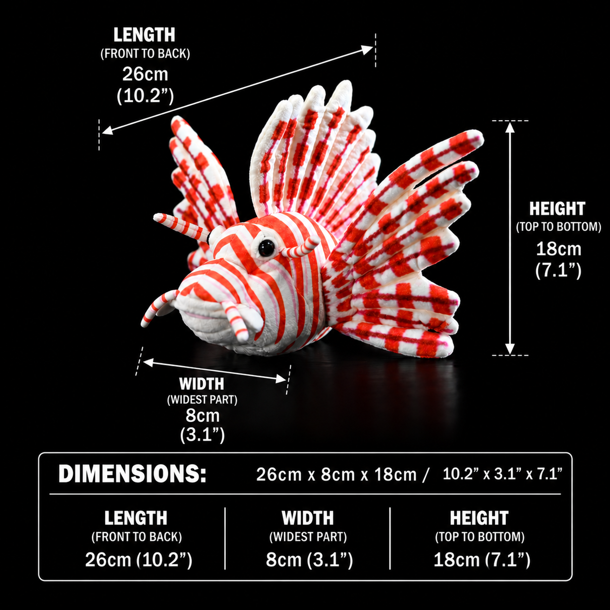 Red Lionfish Soft Stuffed Plush Toy