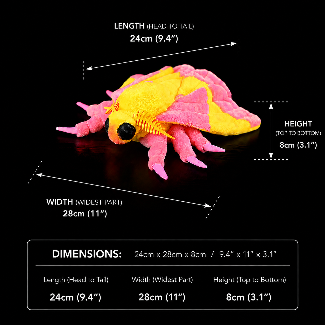 Rosy Maple Moth Soft Stuffed Plush Toy