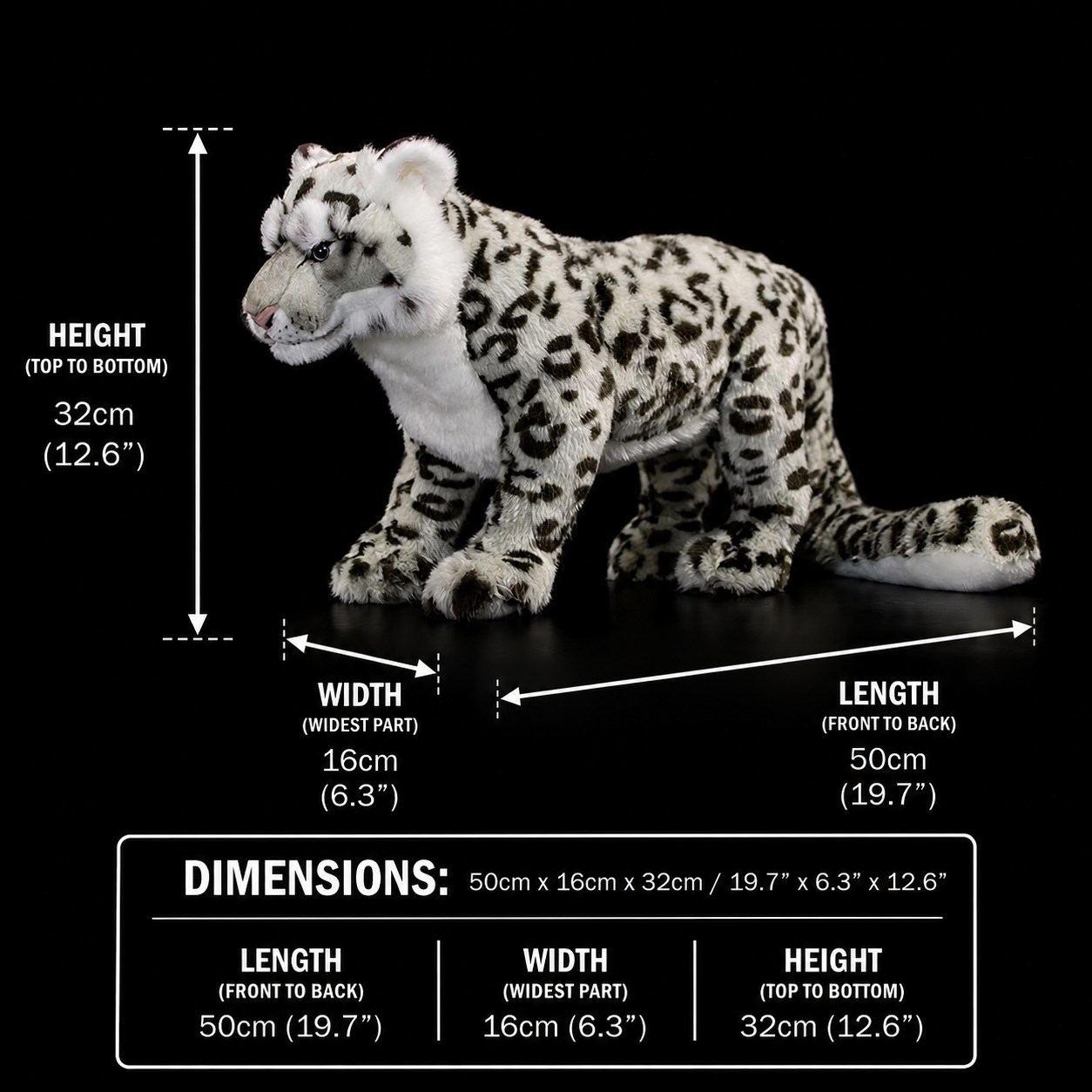 Jucărie de pluș moale de pisică leopard de zăpadă