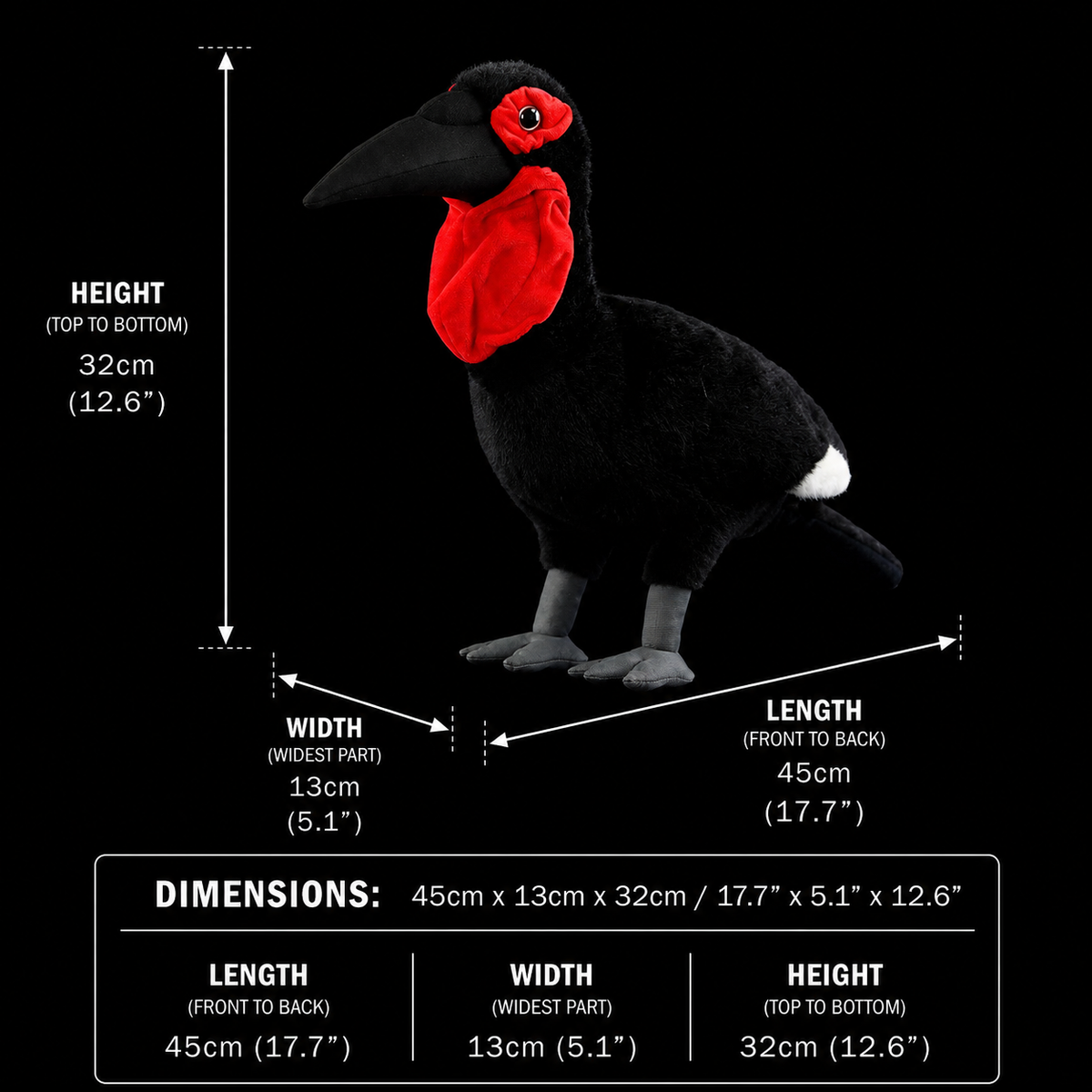 Rothalshornvogel Plüschtier