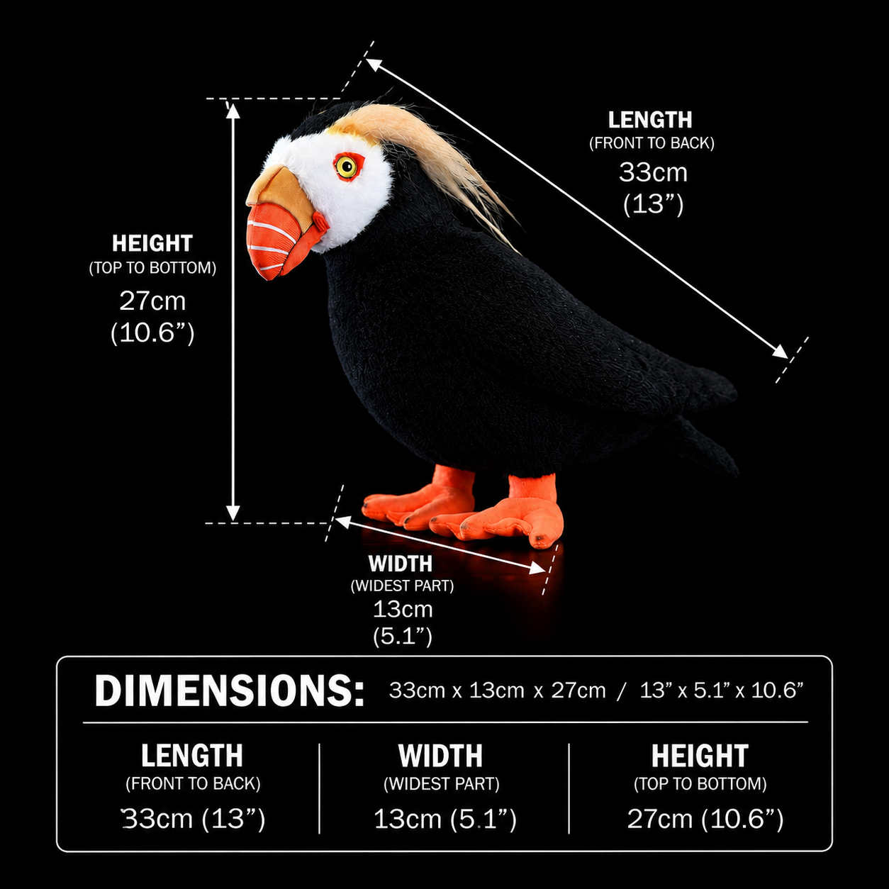 Tufted Puffin Bird Soft Stuffed Plush Toy