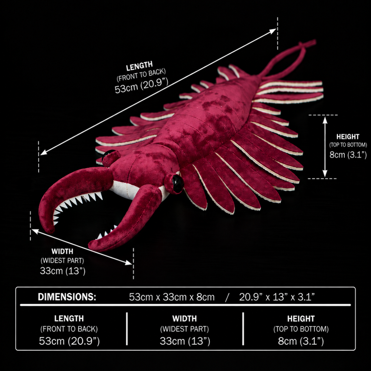 Brinquedo de pelúcia macio de pelúcia Anomalocaris artrópode