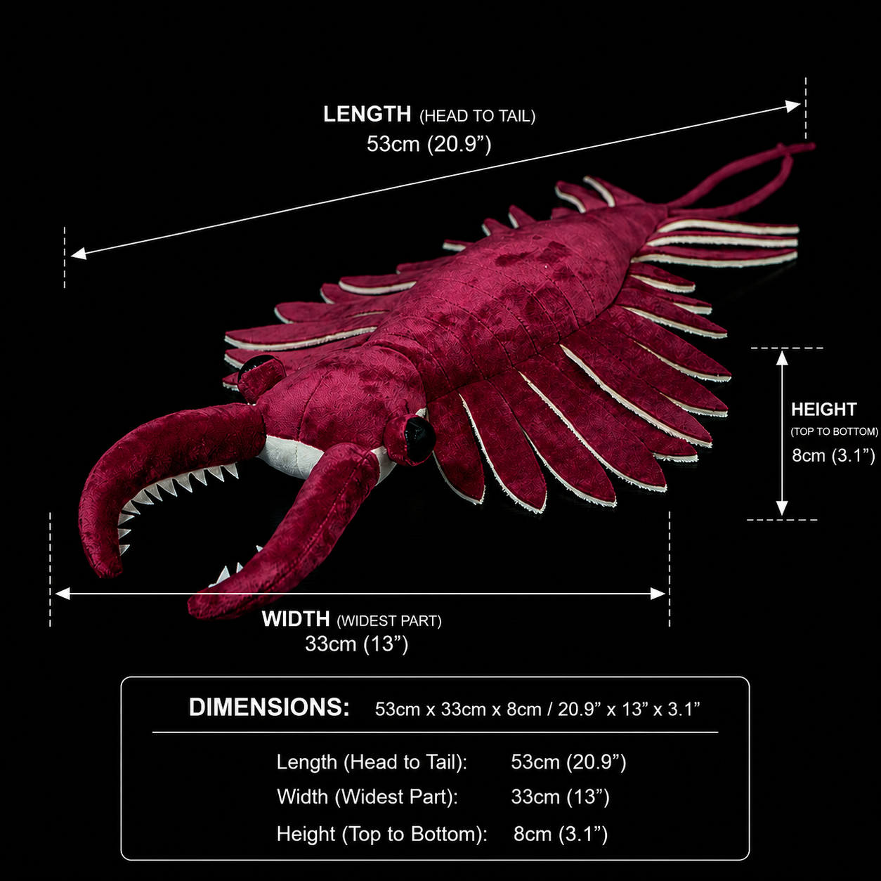 Anomalocaris Arthropod mjuk plyschleksak