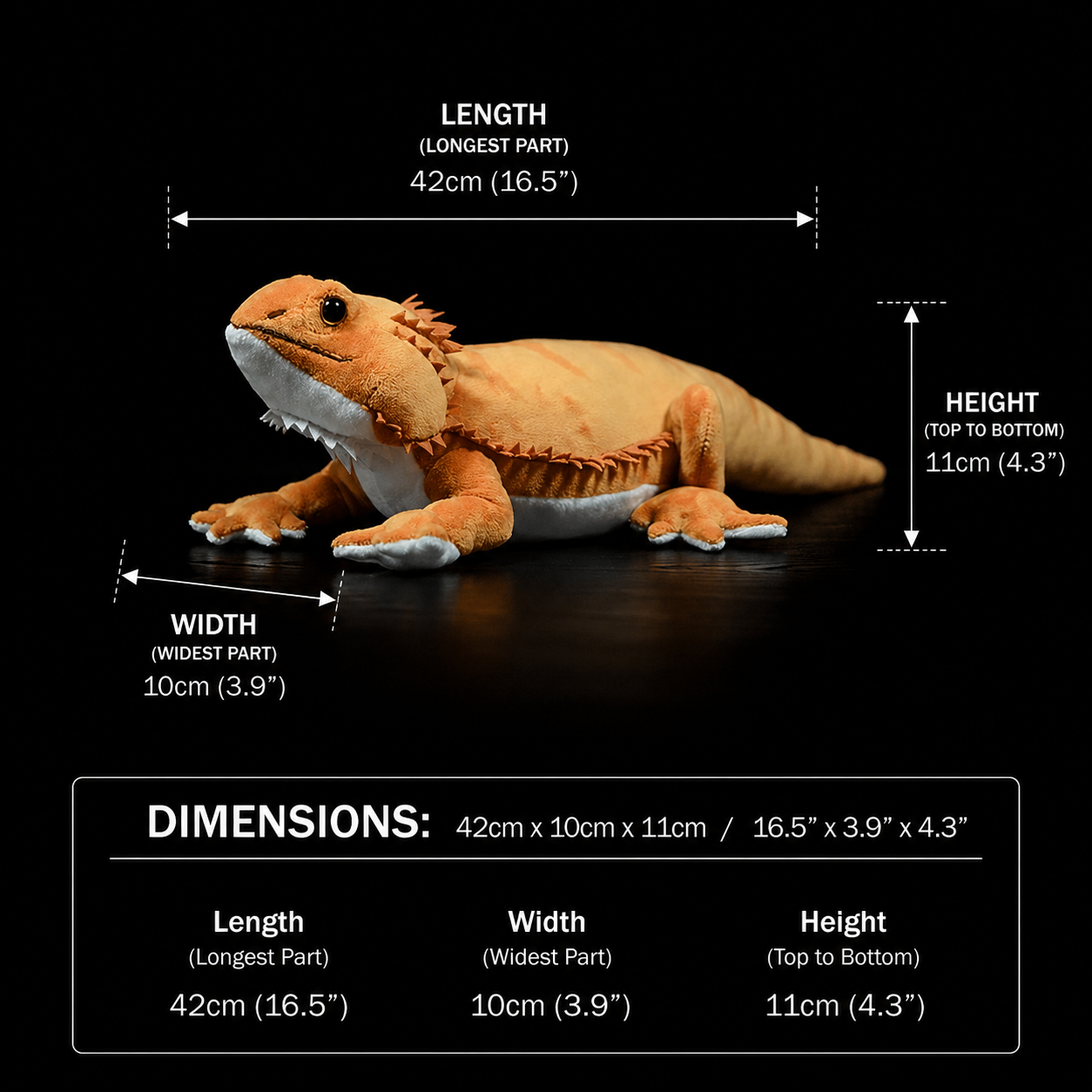 Bearded Dragon Lizard Soft Stuffed Plush Toy
