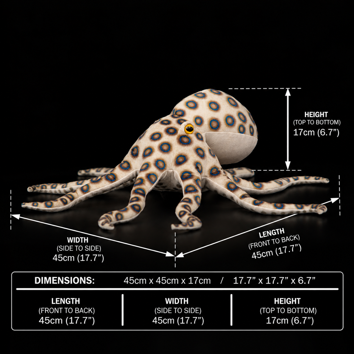 Blue Ringed Octopus Soft Stuffed Plush Toy