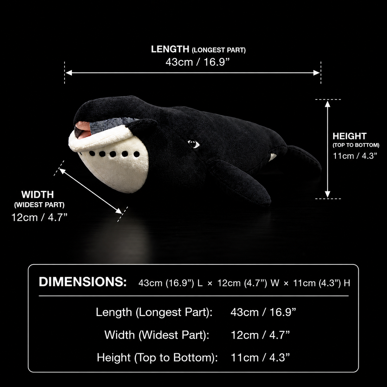Bowhead Whale Soft Stuffed Plush Toy