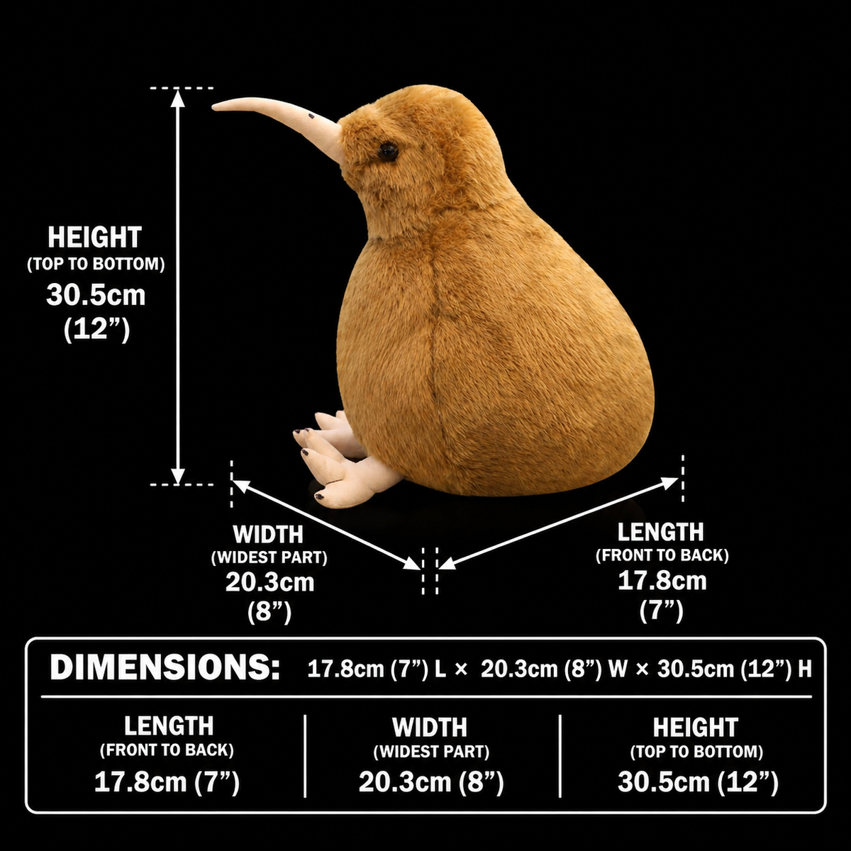 Brinquedo de pelúcia macio de pelúcia Kiwi Bird