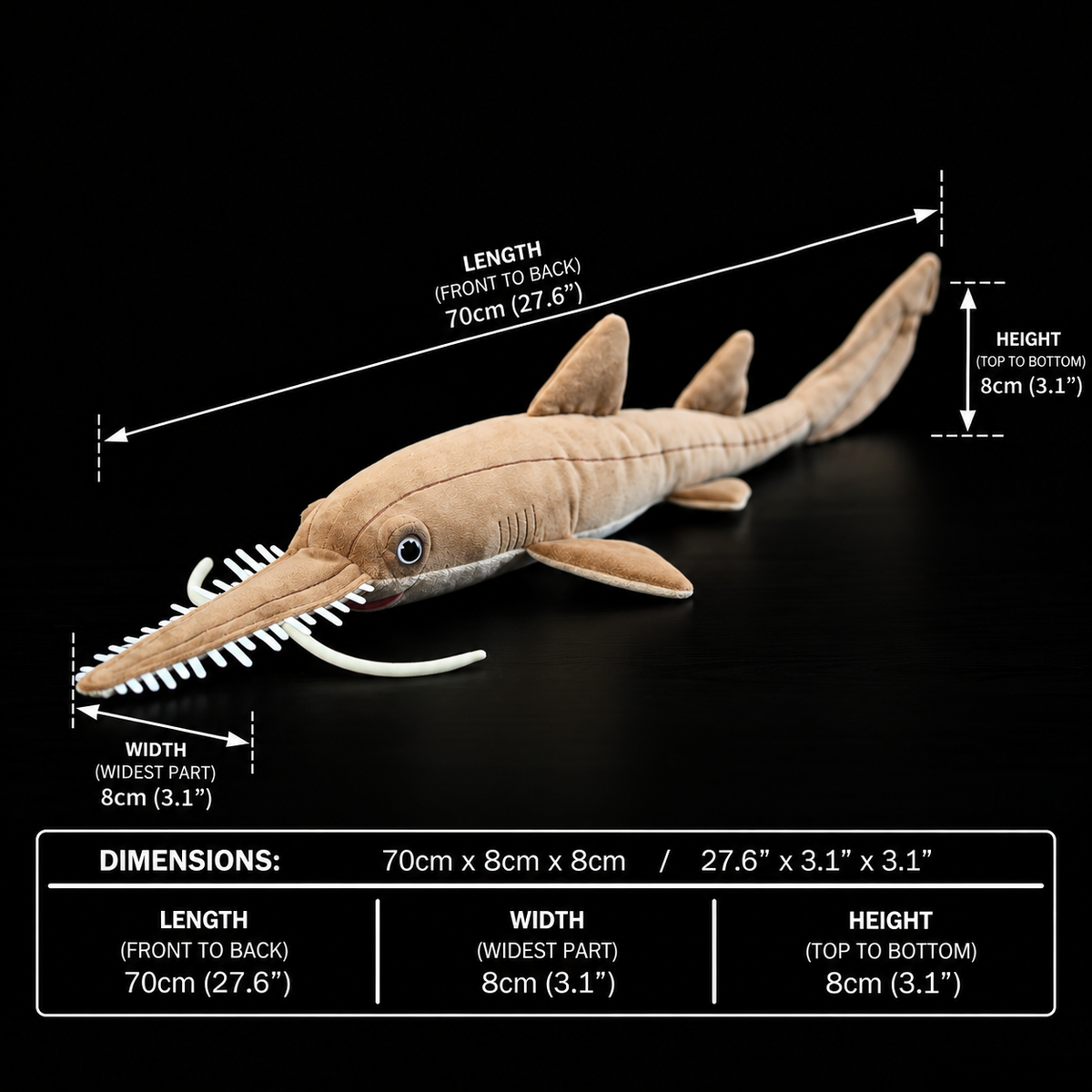 Longnose Sawshark Soft Stuffed Plush Toy
