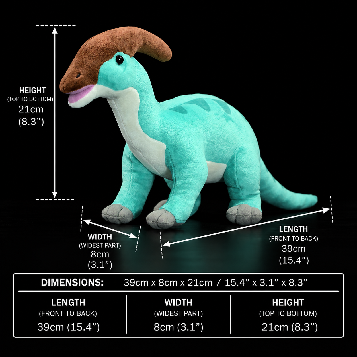 Parasaurolophus Dinosaur Soft Stuffed Plush Toy