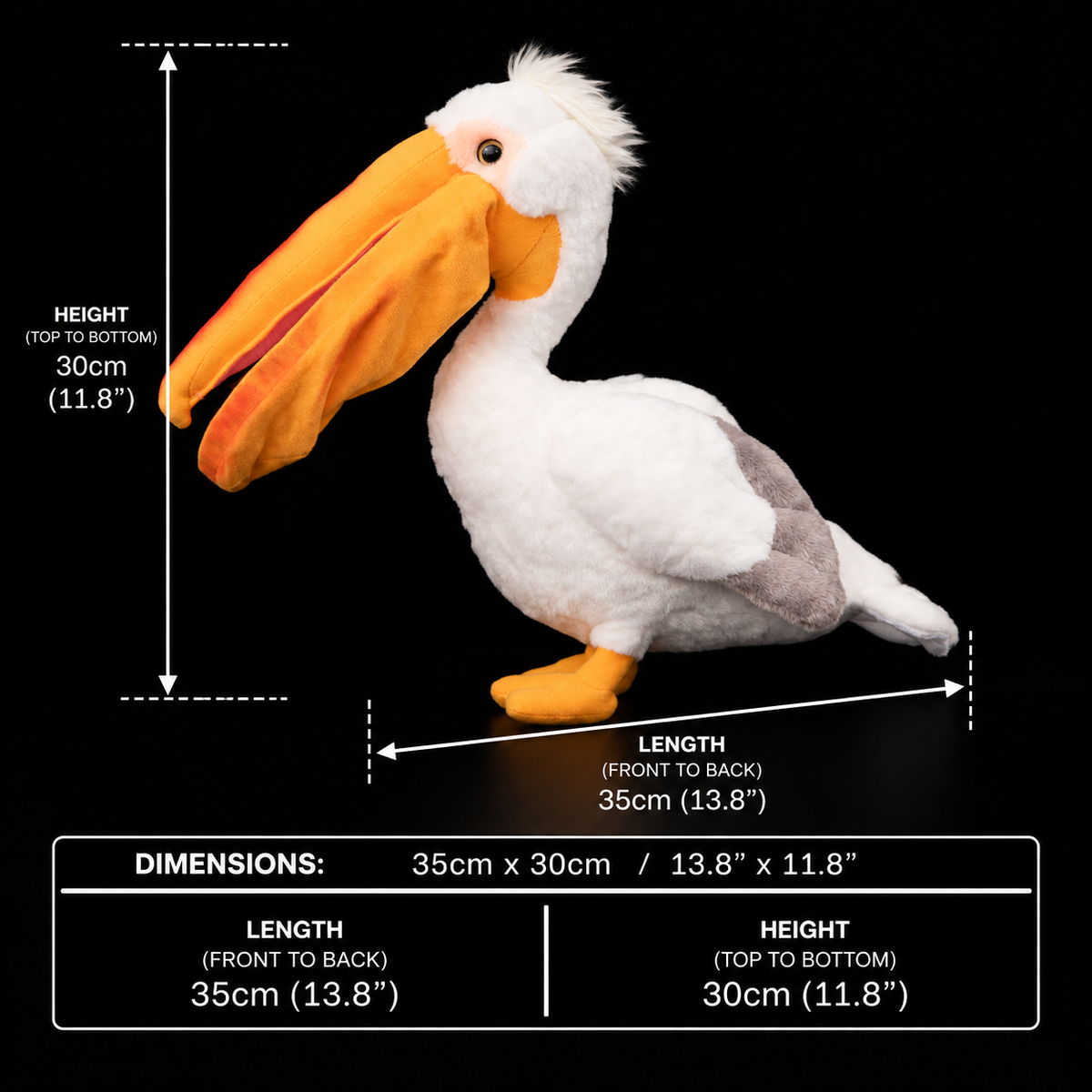 צעצוע קטיפה ממולא רך של ציפור Pelican
