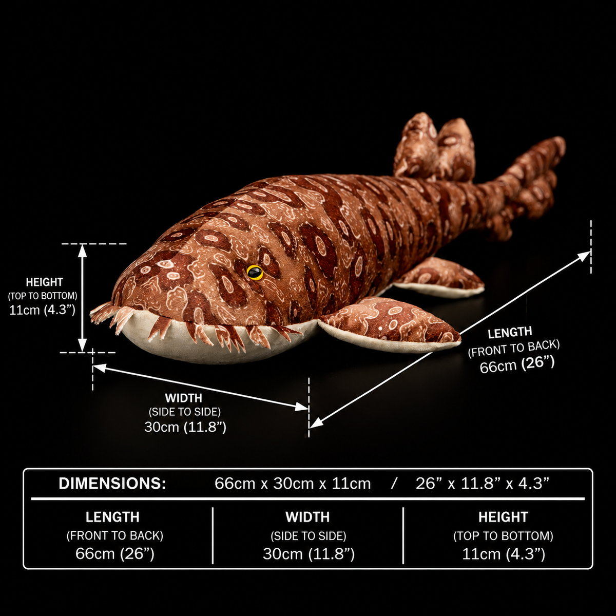 Spotted Wobbegong Shark Stuffed Plush Toy