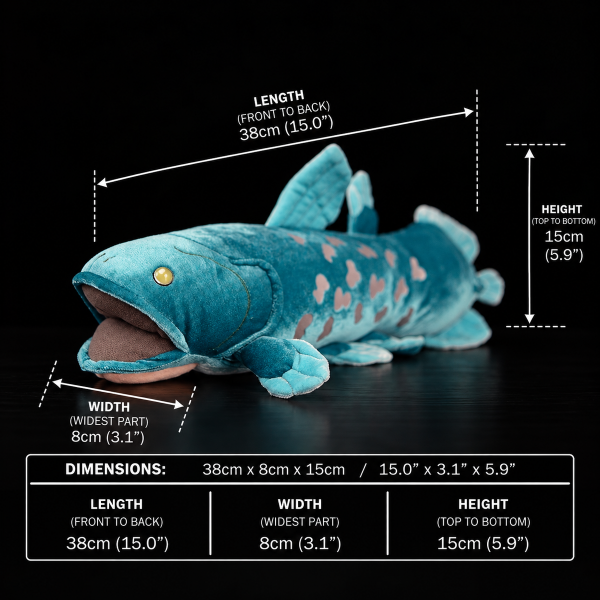 צעצוע קטיפה ממולא רך של דג Coelacanth