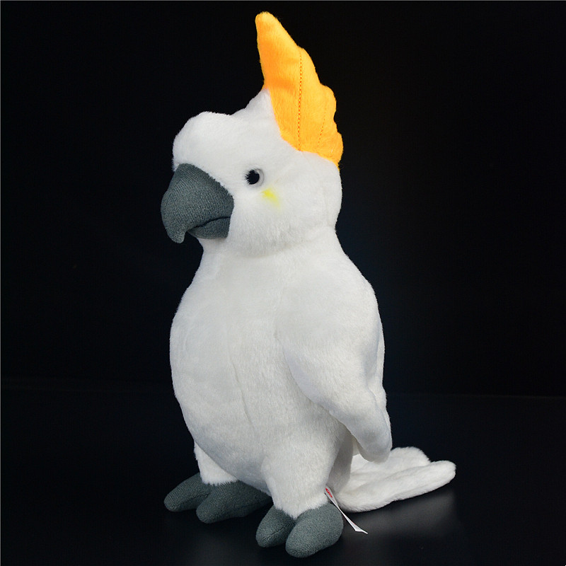 Peluche morbido a forma di cacatua bianco