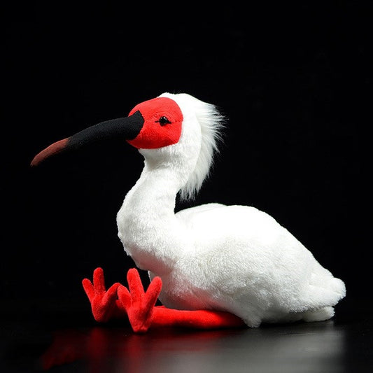 Peluche morbido a forma di ibis crestato giapponese