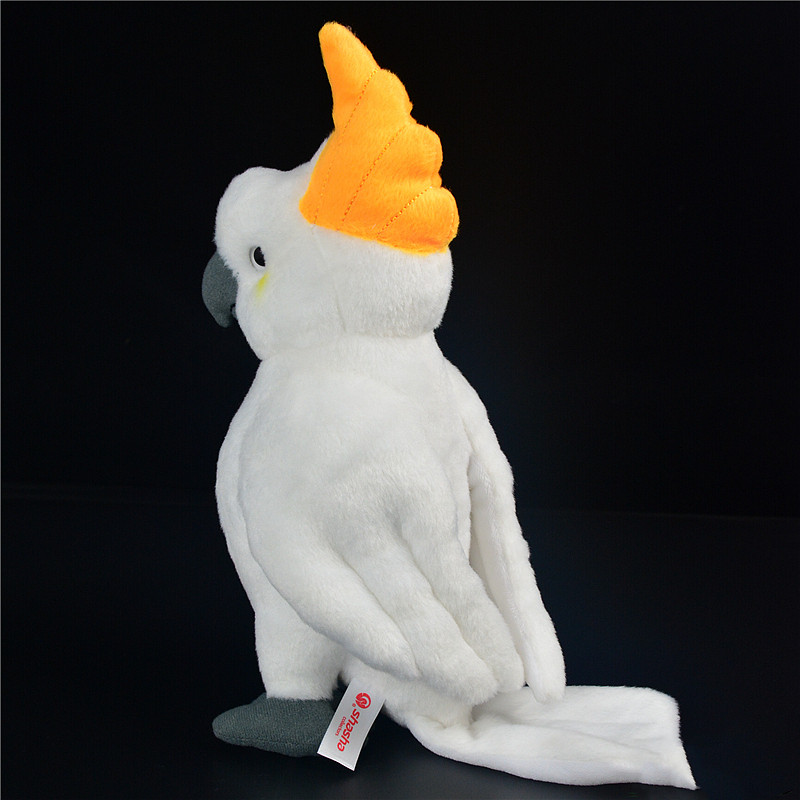 Peluche morbido a forma di cacatua bianco