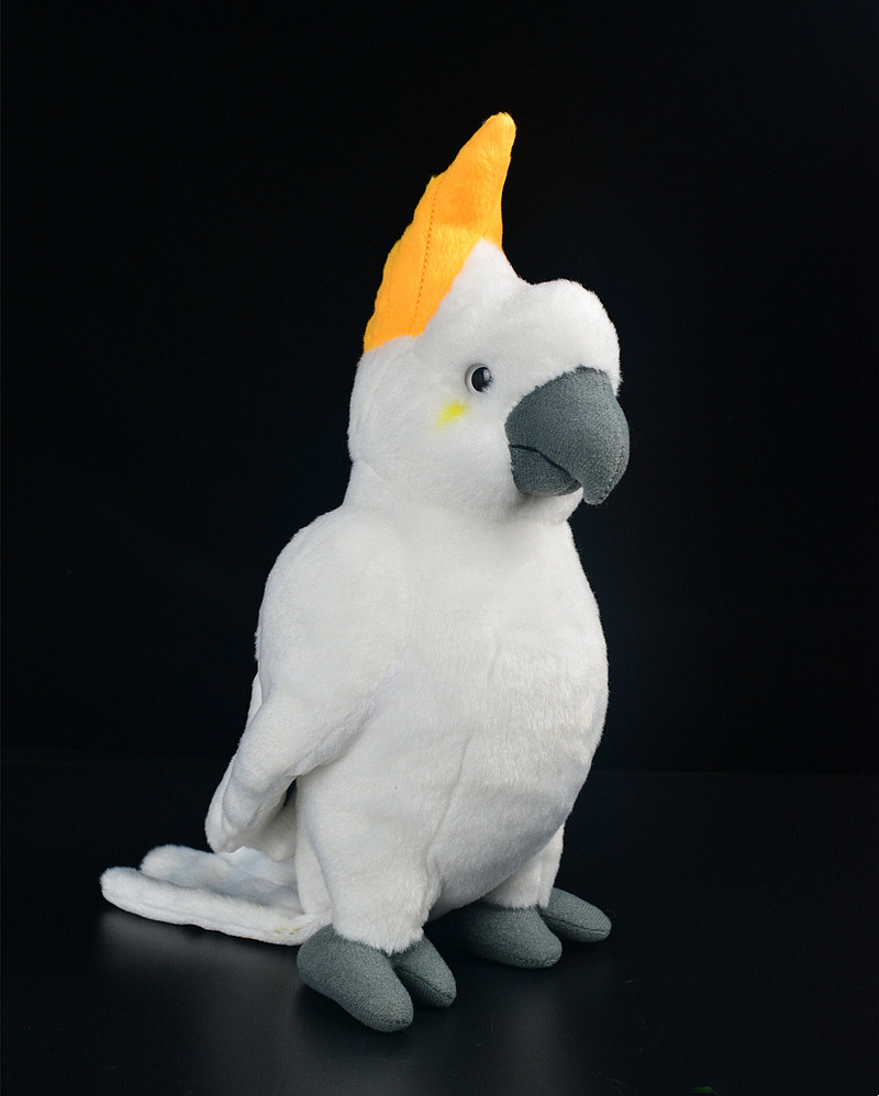 Peluche morbido a forma di cacatua bianco