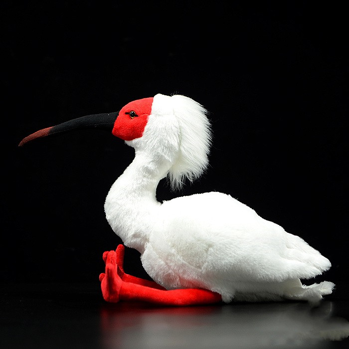 Peluche morbido a forma di ibis crestato giapponese