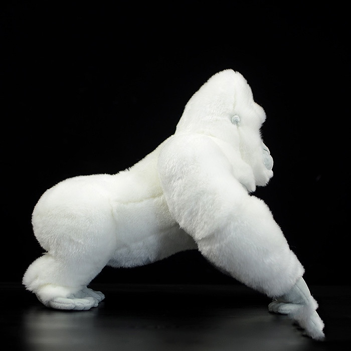Peluche morbido di scimmia gorilla bianca albina