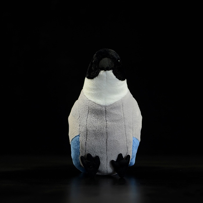 Peluche morbido di gazza dalle ali azzurre