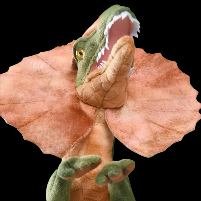 Peluche morbido di dinosauro Dilophosaurus