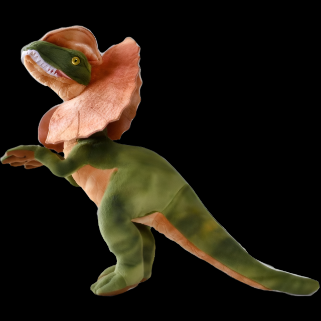 Peluche morbido di dinosauro Dilophosaurus