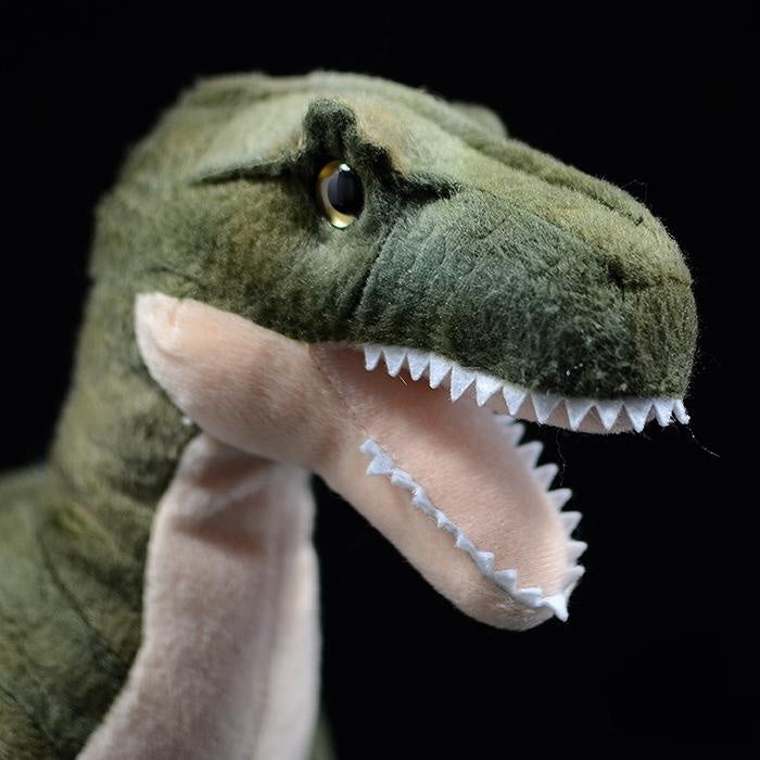 Peluche morbido di dinosauro tirannosauro T-Rex verde