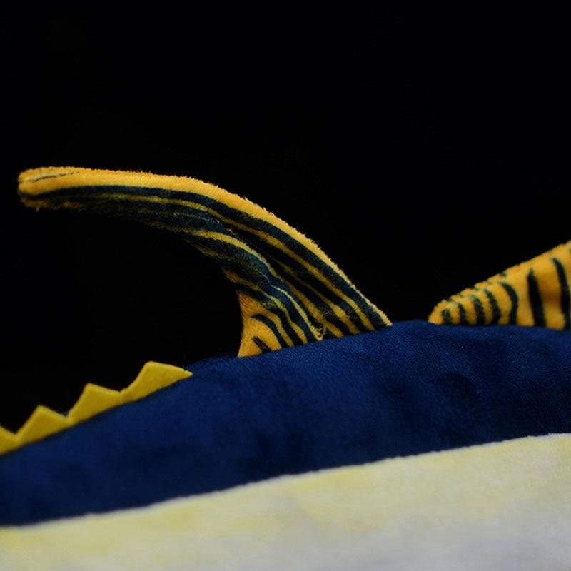 Peluche morbido a forma di tonno pinna gialla 