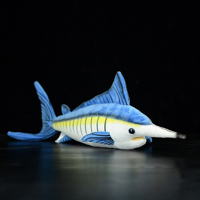 Peluche morbido a forma di pesce marlin blu