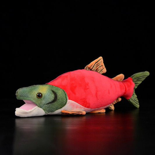 Peluche morbido a forma di salmone rosso